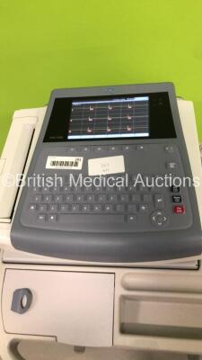 GE MAC 1600 ECG Machine on Stand with 1 x 10-Lead ECG Lead (Powers Up) * SN SDE08400092NA * * Mfd 2008 * - 5