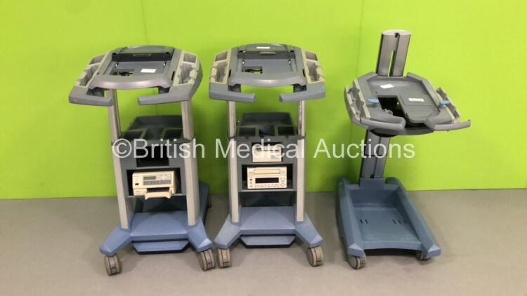 3 x SonoSite Ultrasound Mobile Docking Stations/Trolleys with 1 x Sony Color Video Printer UP-21MD,Sony Video Graphic Printer UP-897MD and Sony DVD Recorder DVO-1000MD