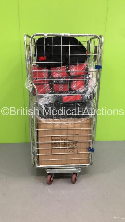 Cage of Ambulance Equipment Including Trauma Bags and Resus Therapy Bags (Cage Not Included)