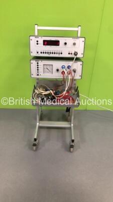Bosch Interferenz 4 Therapy Unit and Bosch Vacomed 4 Therapy Unit on Stand with Accessories (Powers Up)