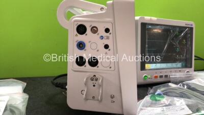 2 x EDAN iM60 Touch Screen Patient Monitors Including ECG, SpO2, NIBP, IBP1, IBP2, T1, T2 and CO2 Module Holder Options with 2 x Batteries, 2 x BP Hoses, 2 x BP Cuff, 2 x IBP Pressure Transducers, 2 x SpO2 Sensors, 2 x CO2 Sampling Lines, 2 x AC Power Ca - 3