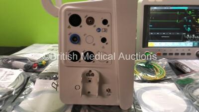 2 x EDAN iM60 Touch Screen Patient Monitors Including ECG, SpO2, NIBP, IBP1, IBP2, T1, T2 and CO2 Module Holder Options with 2 x Batteries, 2 x BP Hoses, 2 x BP Cuff, 2 x IBP Pressure Transducers, 2 x SpO2 Sensors, 2 x CO2 Sampling Lines, 2 x AC Power Ca - 6