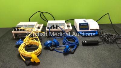 Mixed Lot Including 2 x EMS Model 69 Suction Units with 7 x Connection Leads (Both Power Up) 1 x Phys-Assist Model UT50-MB Therapy Unit with 1 x AC Power Supply (No Power) *SN 958, 86584, 87014, FS0128649, FS0128384, FS0128388*