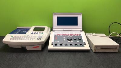 Mixed Lot Including 1 x Welch Allyn CP 200 ECG Machine (No Power) 1 x Enraf Nonius Myomed 932 Biofeedback Electrotherapy Machine (Untested Due to Missing Power Supply) 1 x Sony RMO-S551 MO Disk Unit (Powers Up with Damage-See Photo)