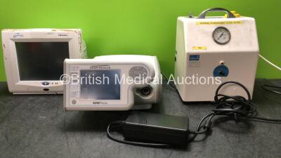 Mixed Lot Including 1 x Spacelabs Ultraview Patient Monitor Including ECG, SpO2, T1-2, NIBP, hlo1, hlo2 and BP Options (Untested Due to Missing Power Supply with Damage-See Photo) 1 x Aerosol Products Suction Unit (Powers Up with Missing Cup) 1 x Philips 