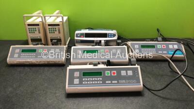 Job Lot of Pumps Including 4 x Graseby 3100 Syringe Pumps (All Power Up 2 with Faults, 1 with Blank Screen) 1 x Carefusion Alaris GH Plus Volumetric Pump (Powers Up with Blank Screen) 2 x B Braun Infusomat FM Pumps (1 Powers Up with Alarm,1 No Power)