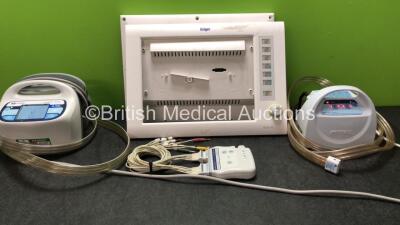 Mixed Lot Including 1 x Covidien Kendall SCD 700 Series Vascular Compression System with Hose (Powers Up) 1 x Kendall SCD Compression System with Hose (Powers Up) 1 x Mortara Wireless Acquisition Module and 1 x Drager Evita XL Ventilator Case (Cracked-See