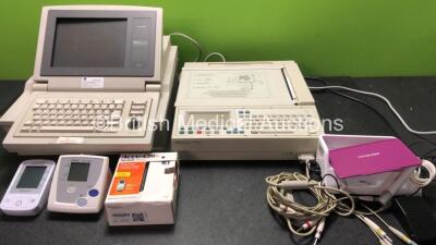 Mixed Lot Including 1 x Marquette MAX Personal Exercise Testing System (Powers Up with Blank Screen and Loose Cover-See Photo) 1 x Hewlett Packard 200i Page Writer with 1 x 10 Lead ECG Lead (Powers Up) 1 x Microlife Gentle+ BP Meter (Powers Up) 1 x Omron 