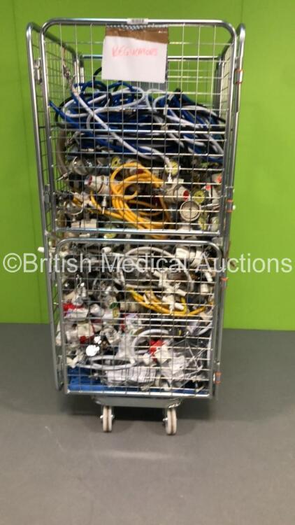 Large Cage of Mixed Regulators and Hoses (Cage Not Included)