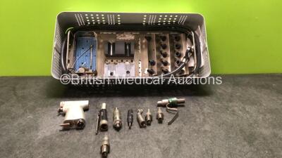 Job Lot Including 1 x deSoutter Medical Multi Drive Handpiece with 1 x Hose and Various Attachments in Tray