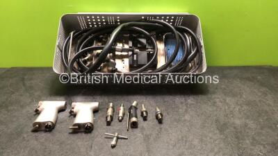 Job Lot Including 2 x deSoutter Medical Multi Drive Handpiece with 1 x Hose and Various Attachments in Tray