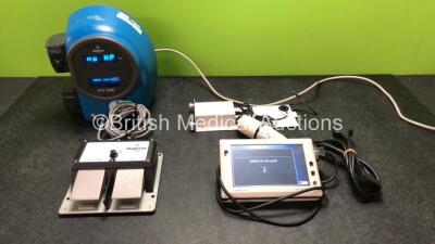 Mixed Lot Including 1 x Medtronic XOMED XPS 3000 Control Console with 1 x Footswitch (Powers Up) 1 x CUBEscan BioCon 700 Bladder Volume Measurement System with 1 x Transducer / Probe and 1 x AC Power Supply (Powers Up with Cracked Casing-See Photos) *SN B