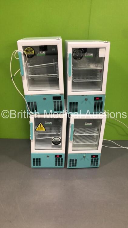 4 x LEC Medical Fridges * In Cage * (3 x Power Up,1 x Unable to Test Due to Cut Power Cable)