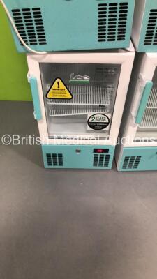 4 x LEC Medical Fridges * In Cage * (3 x Power Up,1 x Unable to Test Due to Cut Power Cable) - 4