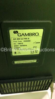 2 x Gambro AK 200 Ultra S Dialysis Machines Software Version 11.20 with Hoses (Both Power Up - 1 x with Blank Screen - See Pictures) *S/N 21764 / 19612* - 7