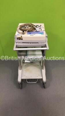 Fukuda Denshi FX-7402 CardiMax ECG Machine on Stand with 10 Lead ECG Leads (No Power - Damaged - See Pictures)