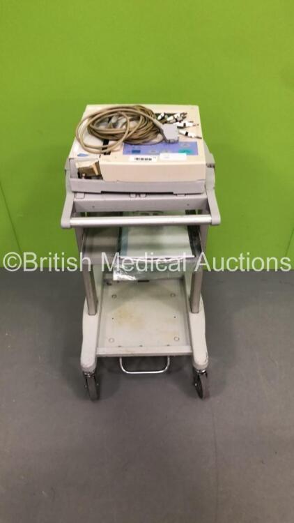 Fukuda Denshi FX-7402 CardiMax ECG Machine on Stand with 10 Lead ECG Leads (No Power - Damaged - See Pictures)