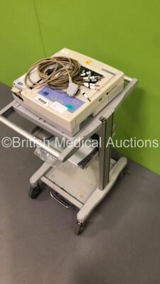 Fukuda Denshi FX-7402 CardiMax ECG Machine on Stand with 10 Lead ECG Leads (No Power - Damaged - See Pictures) - 6