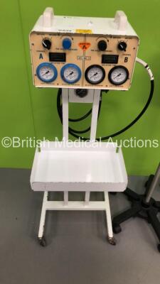 1 x Anetic Aid APT MK 3 Tourniquet with Hoses, 1 x Welch Allyn 420 Series Patient Monitor on Stand with BP Hose (Powers Up with C12 Displayed) and 1 x Blood Pressure Meter on Stand with Hose *S/N AA6193 / 200201680* - 2