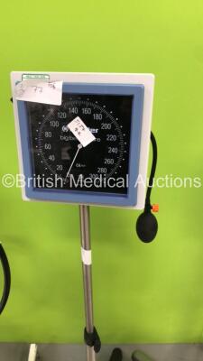 1 x Anetic Aid APT MK 3 Tourniquet with Hoses, 1 x Welch Allyn 420 Series Patient Monitor on Stand with BP Hose (Powers Up with C12 Displayed) and 1 x Blood Pressure Meter on Stand with Hose *S/N AA6193 / 200201680* - 3