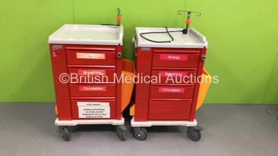 2 x FranceHopital Crash Trolleys with Drawers