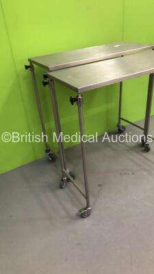 2 x Safety Med Metal Tables on Wheels *S/N NA* - 2