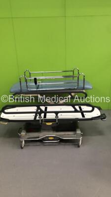 1 x Bristol Maid Electric Patient Couch with Controller (No Power) and 1 x Anetic Aid QA3 Hydraulics Patient Examination Couch (Hydraulics Tested - Damaged -See Pictures)