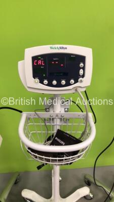 1 x Welch Allyn SPOT Vital Signs Monitor on Stand with BP Hose and Cuff, (Powers Up with Error - See Pictures) 1 x Welch Allyn 53N00 VItal Signs Monitor on Stand with BP Hose (Powers Up) and 1 x Welch Allyn 52000 Series Vital Signs Monitor on Stand (No Po - 3