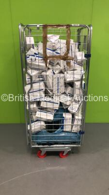 Cage of Mixed Ambulance Uniforms and Large Amount of Disposable Face Masks (50 x Per Box) (Cage Not Included)