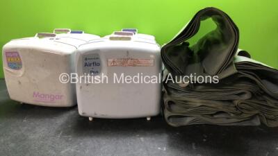 6 x Mangar Airflo Plus Compressors with 6 x Mangar Lifting Cushions (All Missing Yellow Poles)