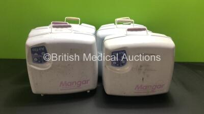 51 x Mangar AirFlo MK2 Compressors (6 x Shown in Photo, 51 x Total in Lot, Some Damaged Casing and Missing Batteries)