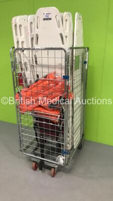 Mixed Cage of Ambulance Equipment Including 14 x Spinal Boards,Ferno Frac-Immobilisers and 1 x Ferno Evac Chair (Cage Not Included) - 2