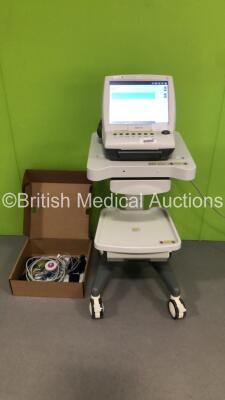 Edan F9 Express Maternity /. Fetal Monitor on Stand with 2 x Transducers and Accessories (Powers Up - Damage to Monitor Hinges - See Pictures) *S/N 560163-M16B12060004* **Mfd 2016**