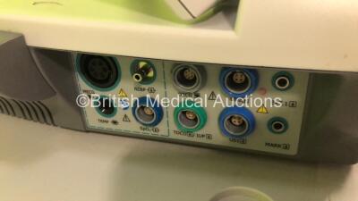 Edan F9 Express Maternity /. Fetal Monitor on Stand with 2 x Transducers and Accessories (Powers Up - Damage to Monitor Hinges - See Pictures) *S/N 560163-M16B12060004* **Mfd 2016** - 5