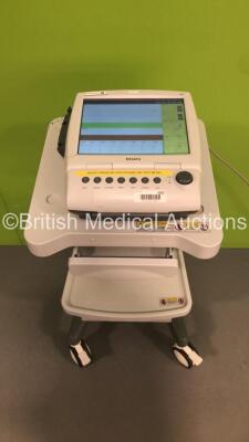 Edan F9 Express Maternity /. Fetal Monitor on Stand (Powers Up - Damage to Plastic Trim - See Pictures - Rear of Screen Missing Screen Stay - See Pictures) *S/N 560163-M16C08130002* **Mfd 2016**