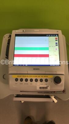 Edan F9 Express Maternity /. Fetal Monitor on Stand (Powers Up - Damage to Plastic Trim - See Pictures - Rear of Screen Missing Screen Stay - See Pictures) *S/N 560163-M16C08130002* **Mfd 2016** - 2