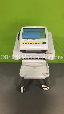 Edan F9 Express Maternity /. Fetal Monitor on Stand (Powers Up - Damage to Plastic Trim - Screen Stay Damaged See Pictures) *S/N 560163-M16704930001* **Mfd 2016**