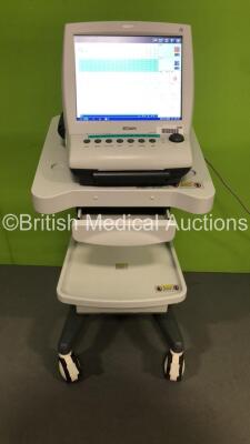 Edan F9 Express Maternity /. Fetal Monitor on Stand (Powers Up - Damage to Plastic Trim - See Pictures) *S/N 650163-M17614090006* **Mfd 2017**