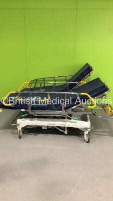 2 x Merivaara Emergo Patient Trolleys with Mattresses (Hydraulics Tested Working)