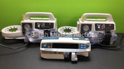 Mixed Lot Including 2 x Sscor Duet Suction Units (Both Power Up) and 1 x Asena GH Syringe Pump (Draws Power with Blank Screen)