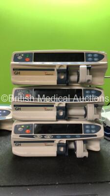 Job Lot of Pumps Including 1 x Alaris Asena GS Volumetric Pump (Holds Power, Blank Display) 3 x Cardinal Health Alaris GH Syringe Pumps (2 Hold Power with Blank Screens, 1 No Power) 1 x Carefusion Alaris CC Syringe Pump (Powers Up) 1 x Alaris IVAC Pump (N - 4