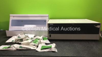 Mixed Lot Including Approximately 30 x Marshall Ref 525f301 Single Use Fiber Optic Laryngoscope Blades *All Unused* 1 x Bristol Maid Metal Shelf and 1 x Karl Storz Jumborak (No Power)