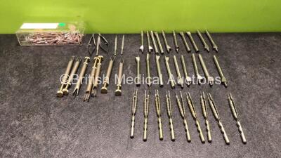 Mixed Lot Including 3 x Storz 45 Degree Tips, 10 x I A Allergan Handpieces, 9 x INA Handpieces, 5 x Duckworth & Kent DK7791 Ophthalmic Forceps, and 9 x Duckworth & Kent DK7726 Ophthalmic Forceps