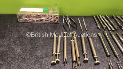 Mixed Lot Including 3 x Storz 45 Degree Tips, 10 x I A Allergan Handpieces, 9 x INA Handpieces, 5 x Duckworth & Kent DK7791 Ophthalmic Forceps, and 9 x Duckworth & Kent DK7726 Ophthalmic Forceps - 4