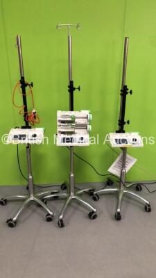 3 x Fresenius Kabi Orchestra Base Primea Docking Stations with 2 x Fresenius Kabi Module DPS Visto Syringe Pumps (All Power Up)