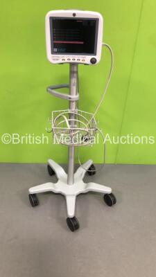 GE Dash 4000 Patient Monitor on Stand with BP1,BP2,SpO2,Temp/CO,NBP and ECG Options and 1 x BP Hose (Powers Up)