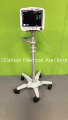 GE Dash 4000 Patient Monitor on Stand with BP1,BP2,SpO2,Temp/CO,NBP and ECG Options (Powers Up)