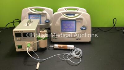 Mixed Lot Including 3 x IVAC Negative Pressure Wound Units (All Power Up, 1 with Flickering Screen) 1 x Radiplast AB Biopty Unit and 1 x Olympus HPU-20 Heat Probe Unit with Olympus CD-120U Cable (Powers Up with E1 Fault)