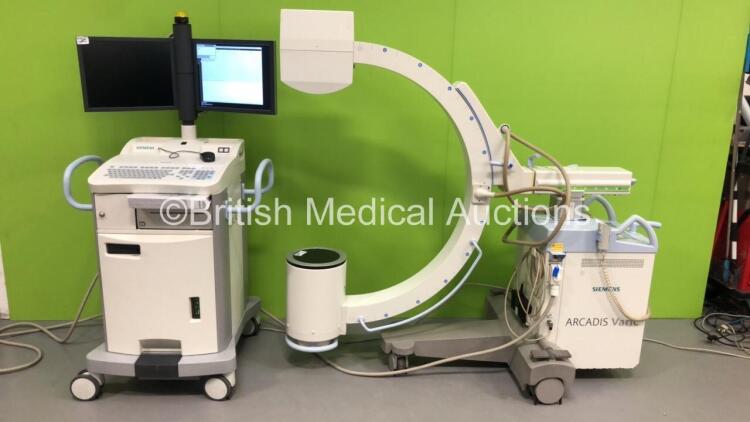 Siemens Arcadis Varic Mobile X-Ray C-ARM Model No 10143406 with Dual Screen Image Intensifier,Exposure Hand Trigger,Footswitch,Key and Sony Hybrid Graphic Printer UP-990AD (Powers Up with Error-See Photos-Key Included) * SN 12978 * * Mfd 2010 * *IR327*