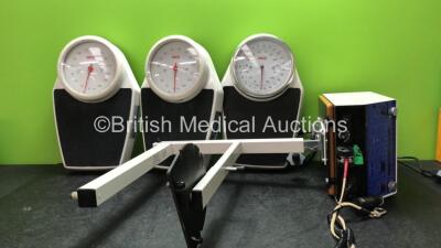 Mixed Lot Including 3 x Seca Model 761 Weighing Scales and 1 x Huntleigh ATP9 Traction Unit (Powers Up)